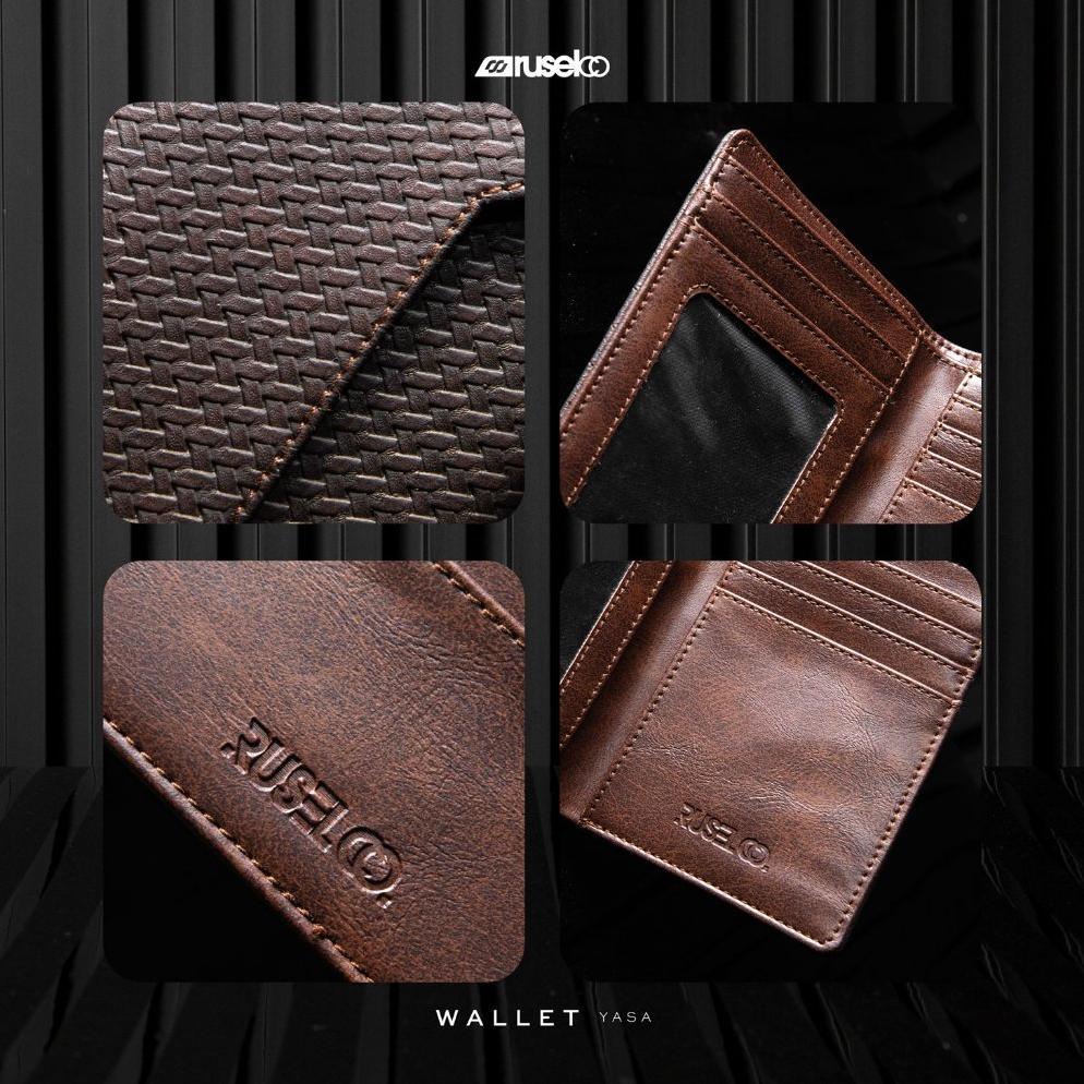 NEW RUSEL CO - Wallet Yasa Dompet Lipat Pria Dompet Bahan Kulit PU Leather Premium Card Holder Kulit