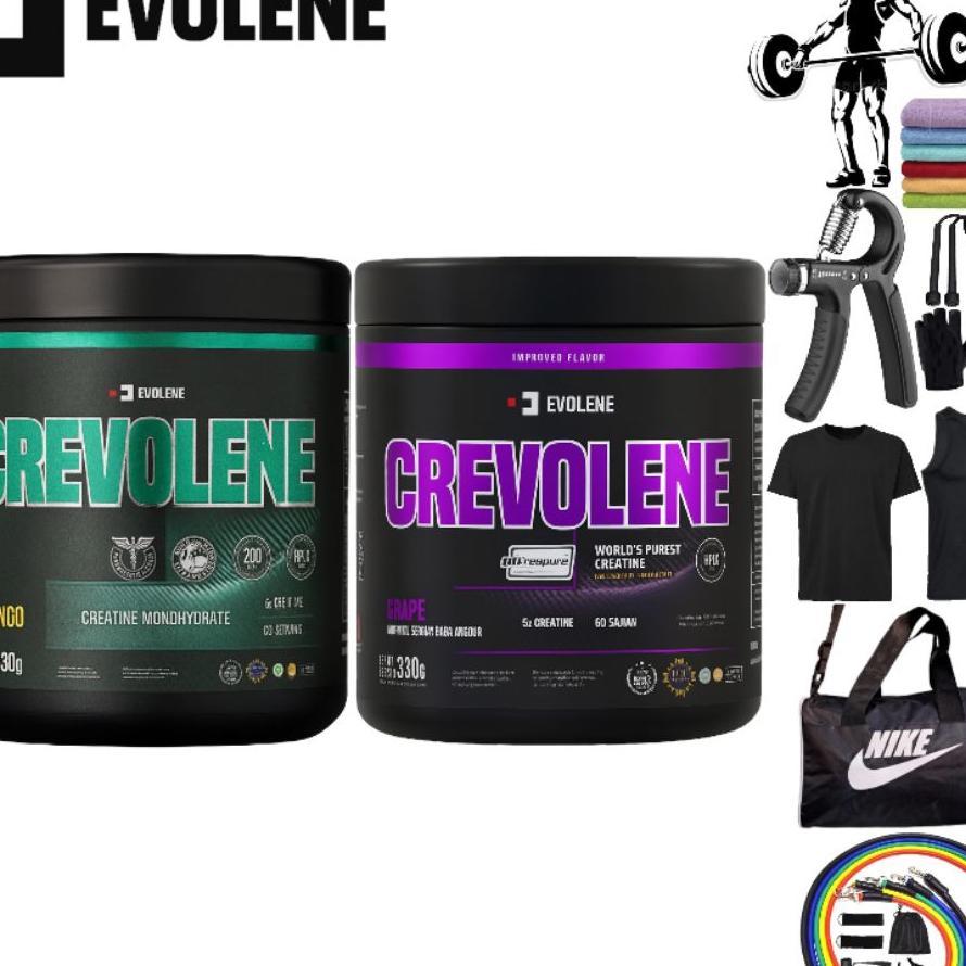 Evolene Crevolene Creatine Evolen | Isi 330Gr 60 Serving | Bpom & Halal | Prevo Pre Workout