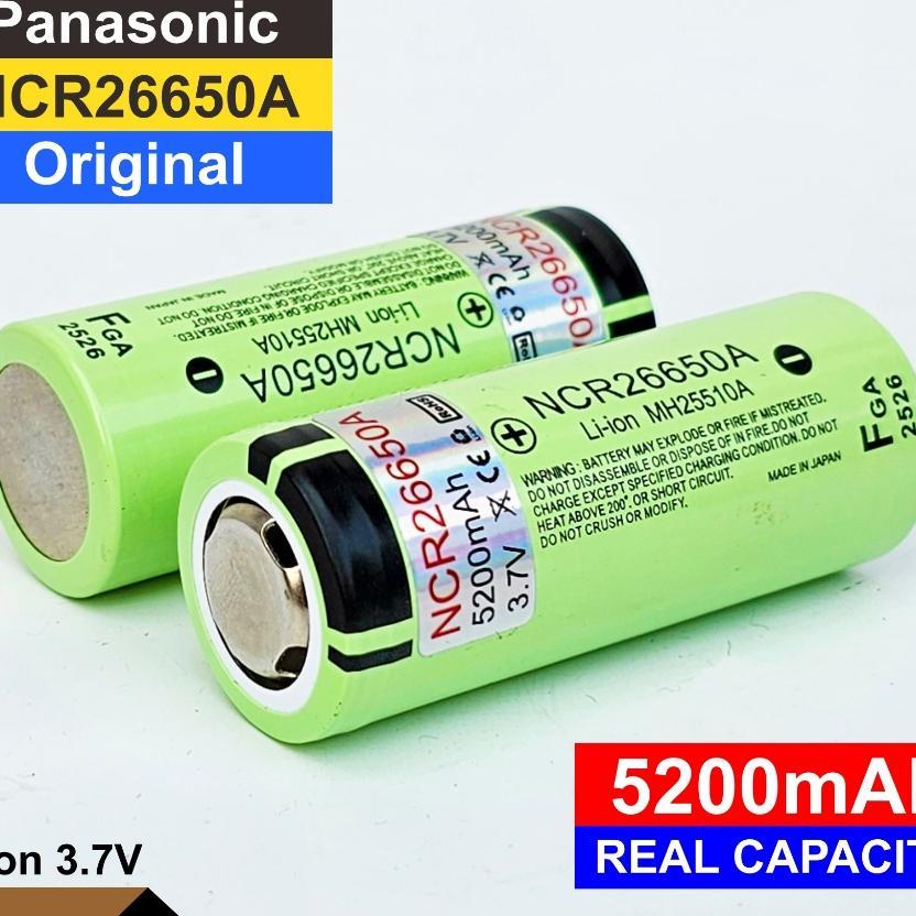 Baterai 26650 Panasonic 5200Mah 3.7V 4.2V Ncr26650A Original Battery Ncr 26650