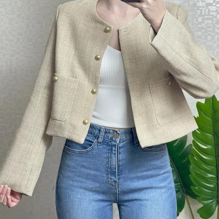 AUDREY BLAZER WANITA KOREA / BLAZER KANTOR WANITA / BLAZER CROP / OUTER WANITA / Outer Crop