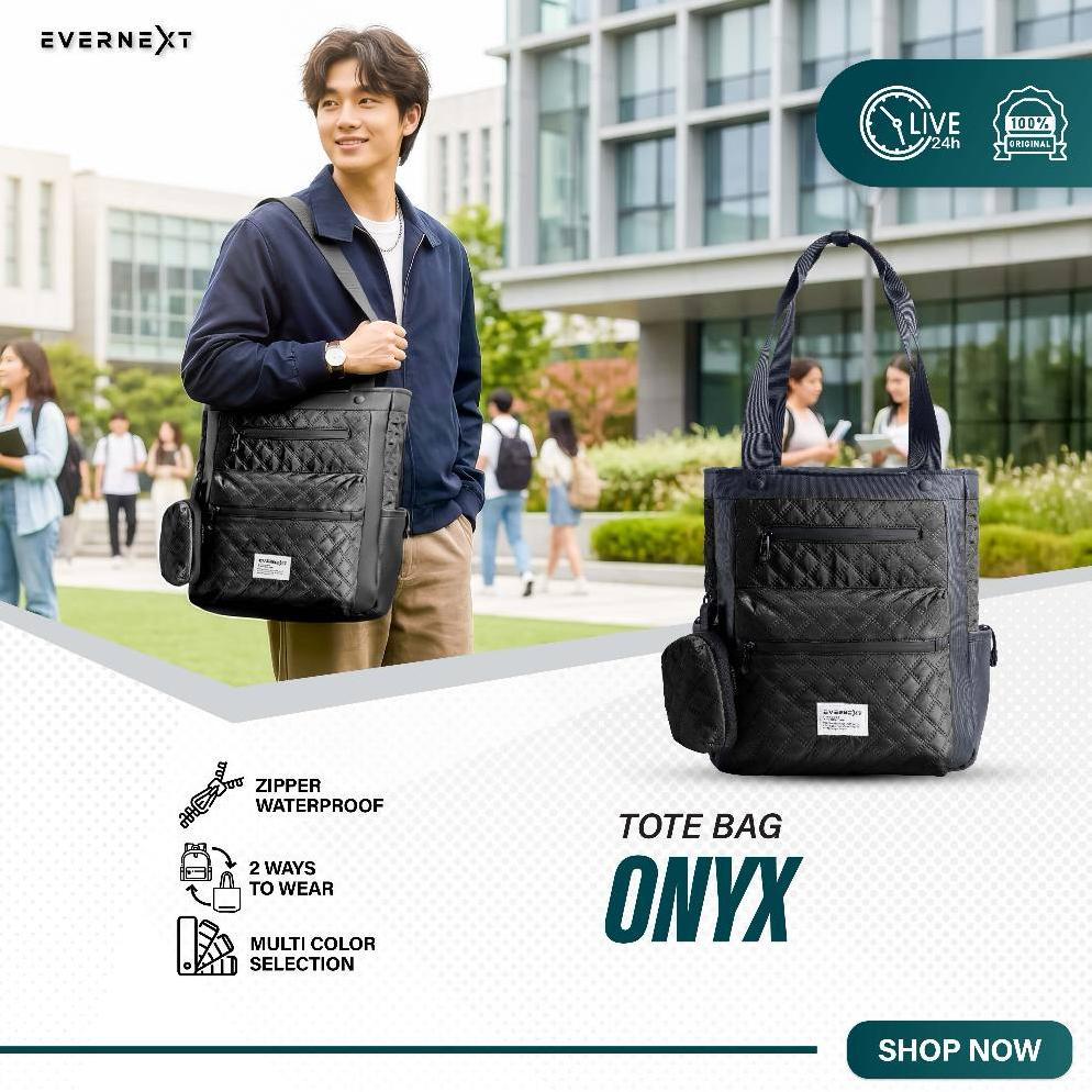 PROMO TERBARU Evernext - Totte Bag Laptop Pria Wanita Tote Bag Kuliah Tas Jinjing Tas Ransel Laptop 