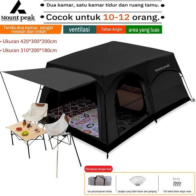 Besar Tenda 8-12 orang Camping, Outdoor Glamping, Luxury Automatic