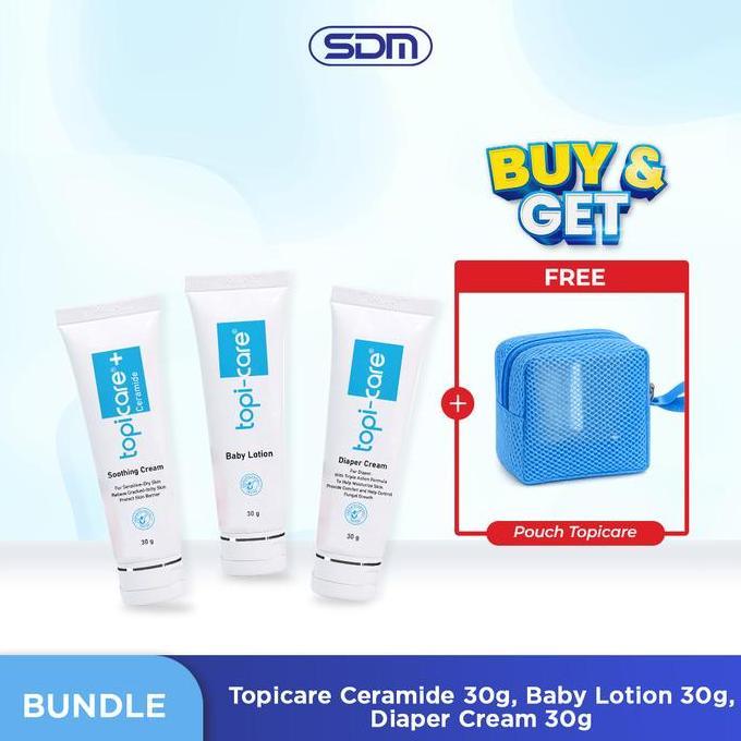 Topicare Travel Series (Topicare + Ceramide Soothing Cream, Topicare Diaper Cream, Topicare Baby Lot