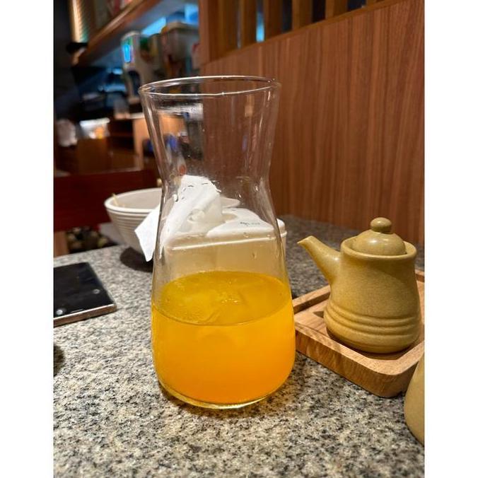 Trinken- Pitcher Kaca 1 Liter Karafe Minuman Vas Bunga Transparan Bening Tinggi 20 Cm Diameter 10.5 