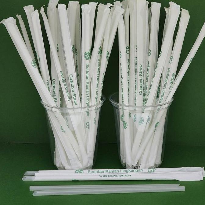 Enau- Cassava Straw /Sedotan Cassava Runcing 6Mmx20Cm Wrap Paper ( 250 Pcs)