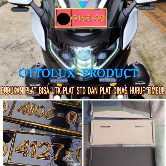 TERMURAH - dudukan plat nomor mtr tni polri plat kuningan timbul bisa plat samsat