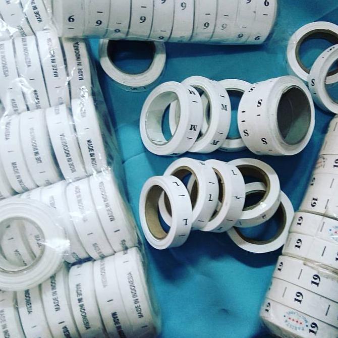 Label Size Sablon Tafeta / Label Printing Pakaian / Label Ukuran Baju Huruf Alqshop