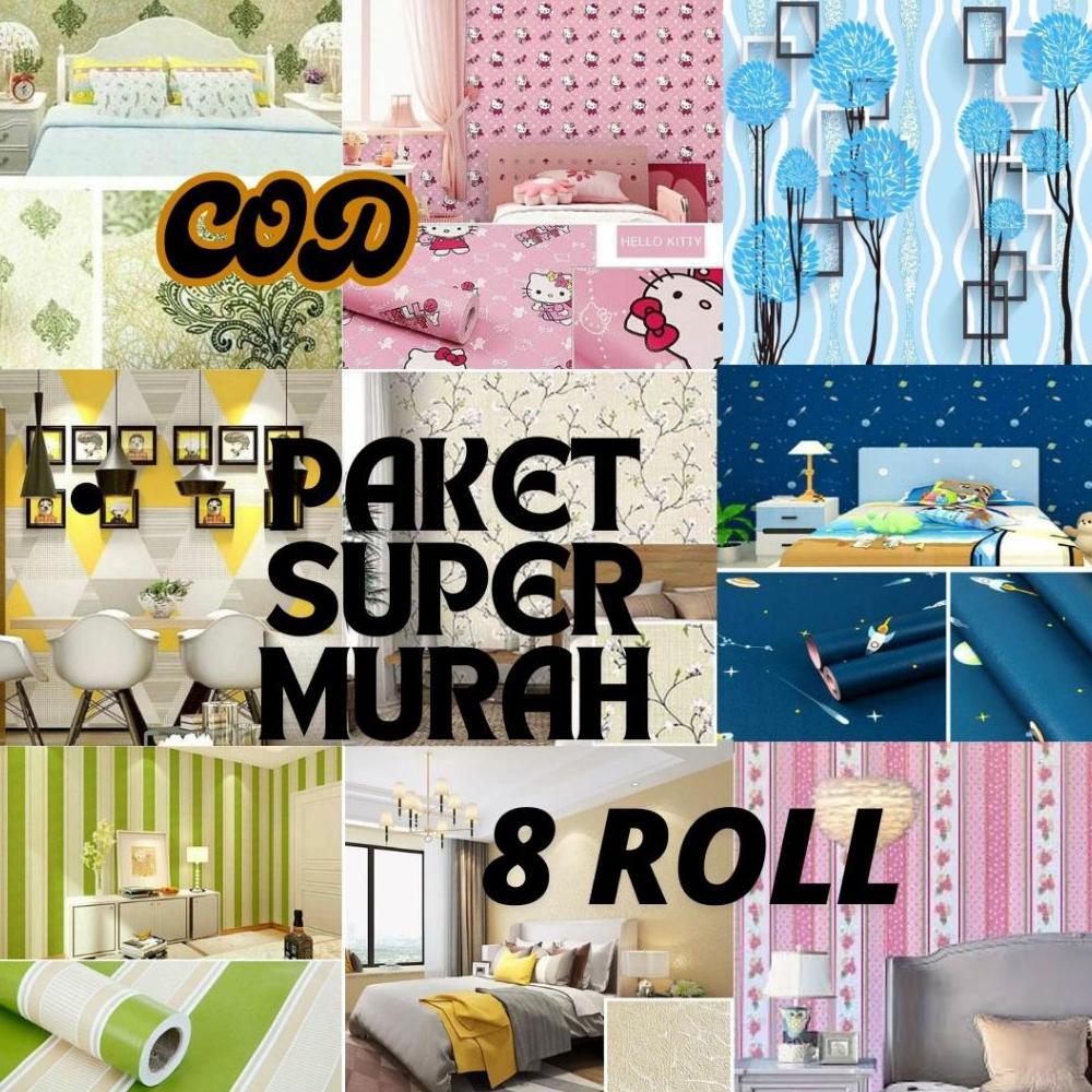 Paket Super Murah  Paket 8 Roll Wallpaper sticker Dinding | SOOKU | ORANGE | Grade A | KCT