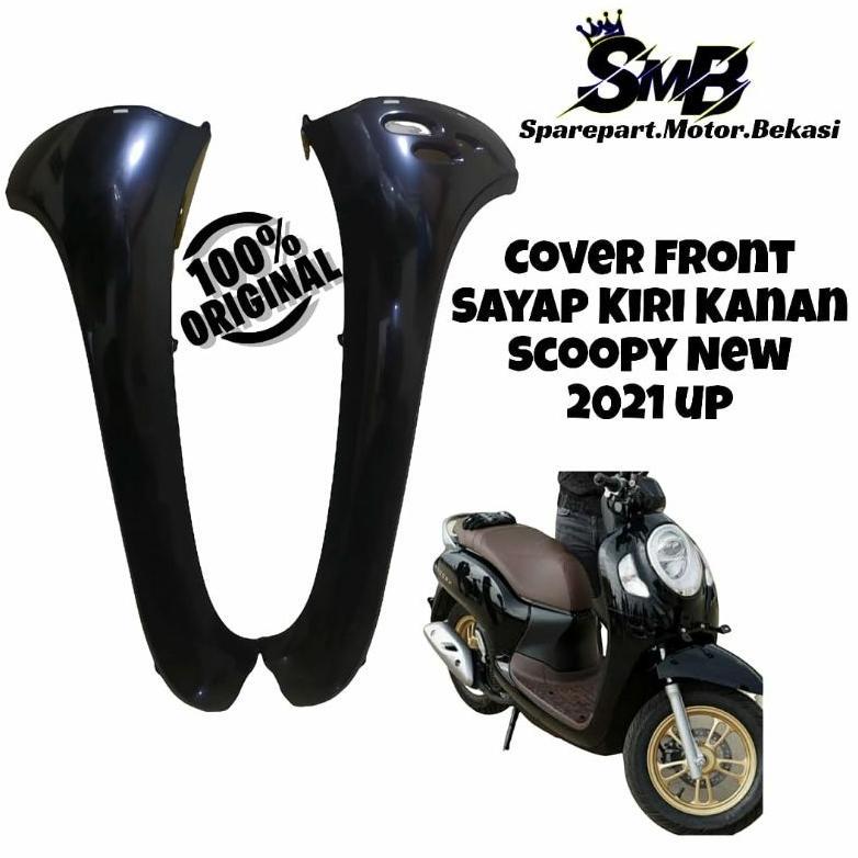 Hemat Sayap Samping Kap Body Depan Kanan Kiri Scoopy New Prestige 2021 - Sekarang K2F Hitam Glosy