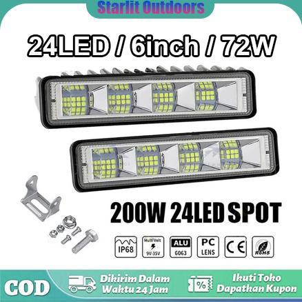 Paling Dicari 1Pc Lampu Tembak Cwl Cree 24 Mata Led & 16 Mata Led 12Volt Dan 24Volt Bahan Aluminium 