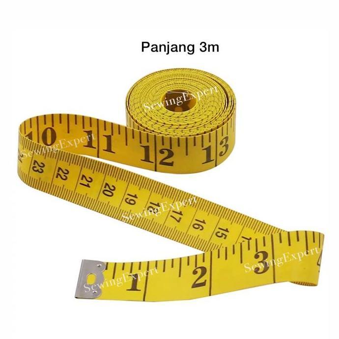 Meteran Baju Panjang 3 Meter / Meteran Kain 3m / Meteran Jahit Panjang 300cm Kuning Alqshop