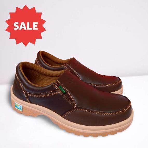 Sepatu kickers pria original kulit sapi asli casual selop kasual slop dewasa slip on tanpa tali elas