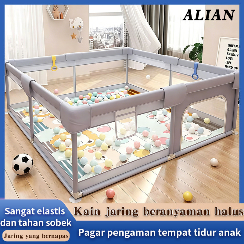 [COD] ALIAN Pagar Bayi Bermain Mandi Bola Anak Pembatas Kasur Baby PlaypenFence Pagar Mainan Anak Pl
