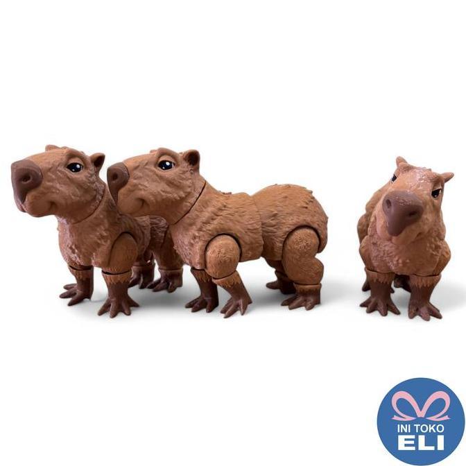 mainan - Figur Hewan Binatang Realistis Koleksi & Dekorasi Lucu Toy Capybara Bear Otter Racoon Disko
