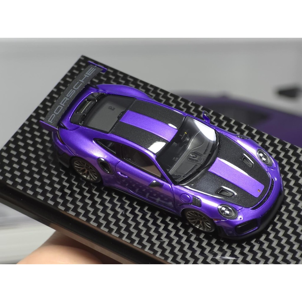DMH PORSCHE GT2RS VIOLA PURPLE CARBON LIMITED EDITION DIECAST RESIN DMH PORSCHE GT2 RS VIOLA PURPLE 