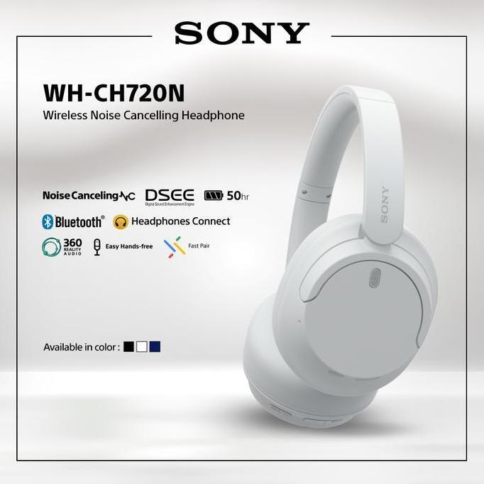 ZEFARADILA - SONY WH-CH720N WHITE WIRELESS NOISE CANCELLING HEADPHONE / CH720N