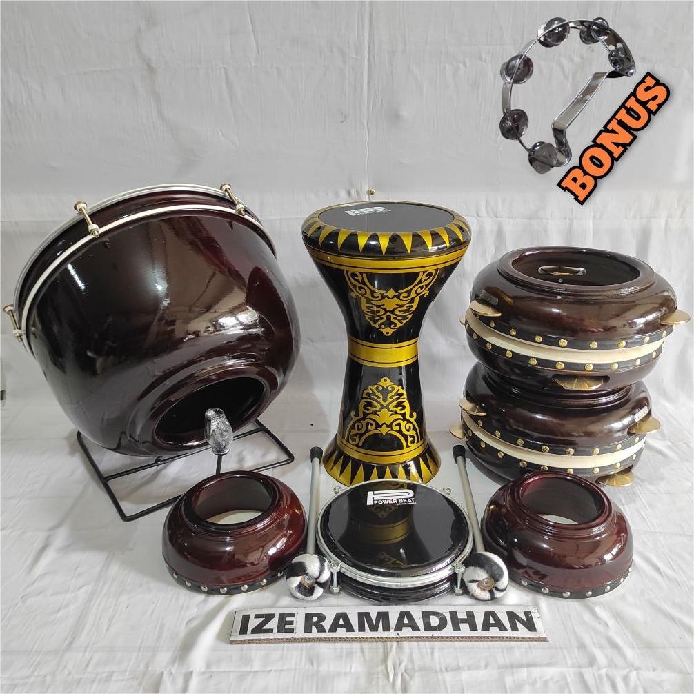 Hadroh Full Set Jepara Polos Lengkap 9 Alat