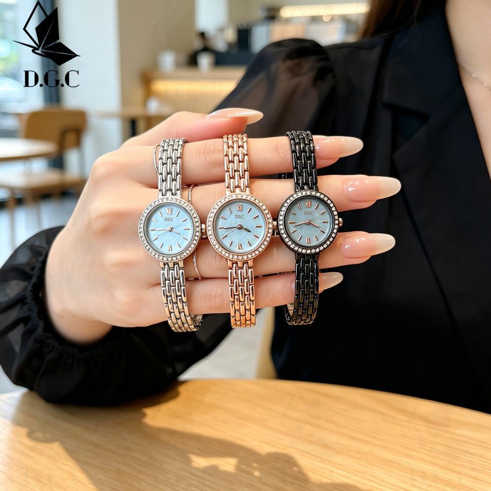 GARANSI DGC G250 Jam Tangan Wanita Dgc Dial Bulat Bazel Diamond Mewah Strap Stainless Cocok untuk Bi