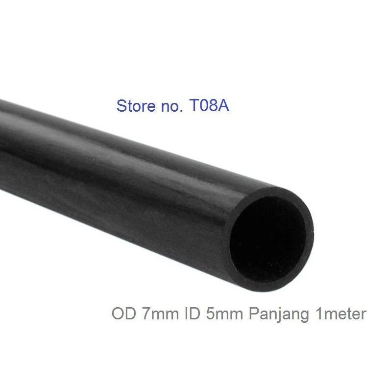 1METER PIPA KARBON TUBE OD 7MM ID 5MM 1METER PULTRUDE PANAHAN PESAWAT RC FOAM GABUS AEROMODELING AS2