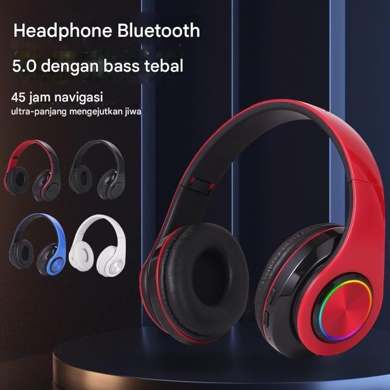 MURAH HEADPHONE BLUETOOTH B39  LED GAMING WIRELESS HEADSET BANDO TANPA KABEL