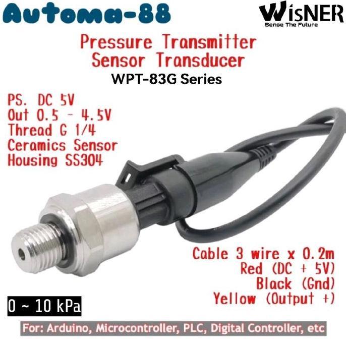 LOW PRESSURE SENSOR 0-10KPA ARDUINO 5V PRESSURE TRANSDUCER 10 KPA AT88