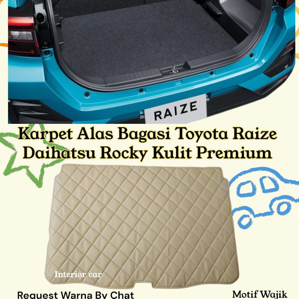 Original Karpet Alas Bagasi Toyota Raize Daihatsu Rocky Kulit Premium Aksesoris Pelindung Lantai Mot