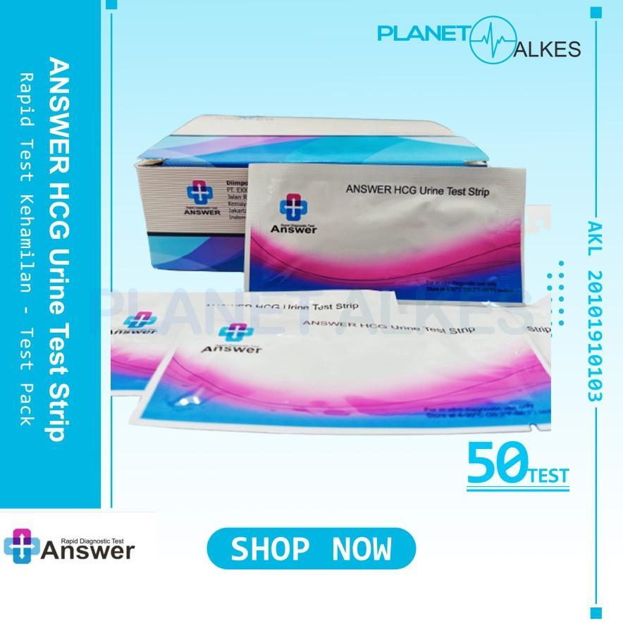 Answer Hcg Test Strip / Test Pack Kehamilan Isi 50 Strip / Test Pack Device 25 Test