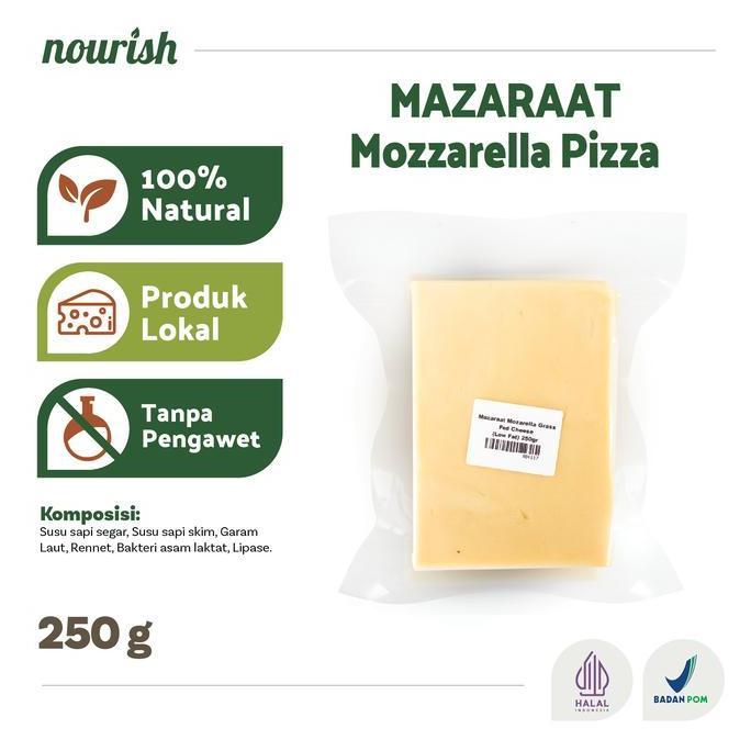 Mow- Mazaraat Mozarella Grass Fed Cheese (Keju Mozarella Low Fat) 250 Gr