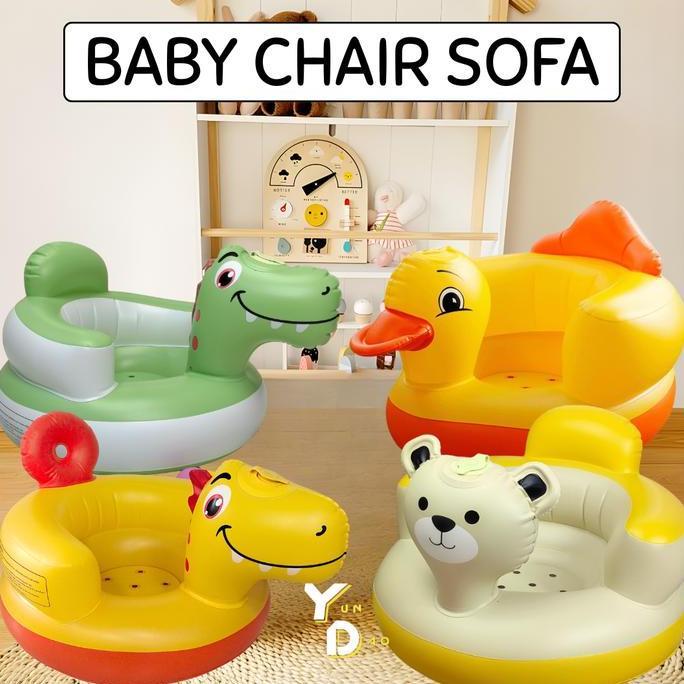 Sofa Kursi Makan Bayi belajar duduk Model Tiup balon Baby Chair Model Tiup Bebek Dengan Music Musik 