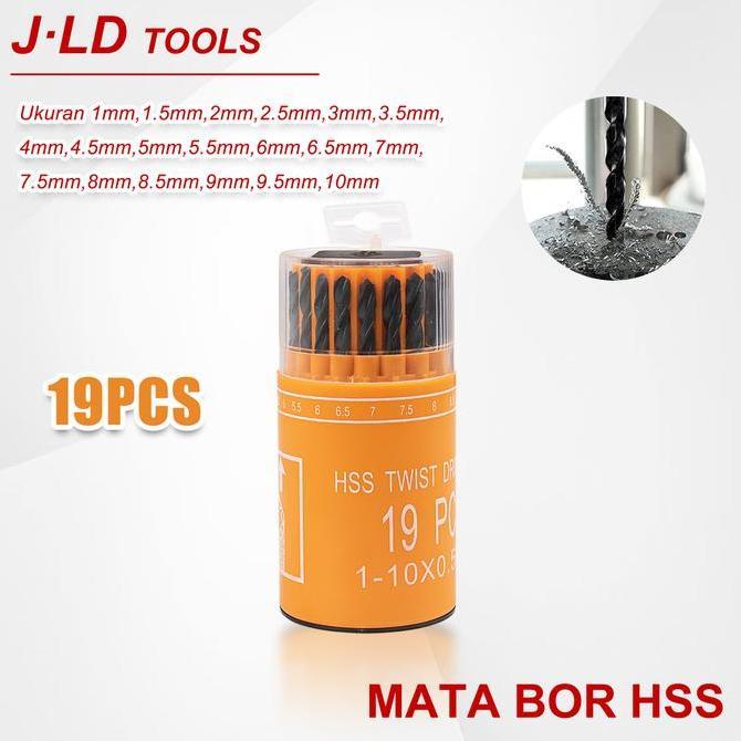 Tools- D Mata Bor Hss 19Pcs Mata Bor Baja 1-10Mm Twist Drill Set Mata Bor Untuk Logam Besi Beton Tem