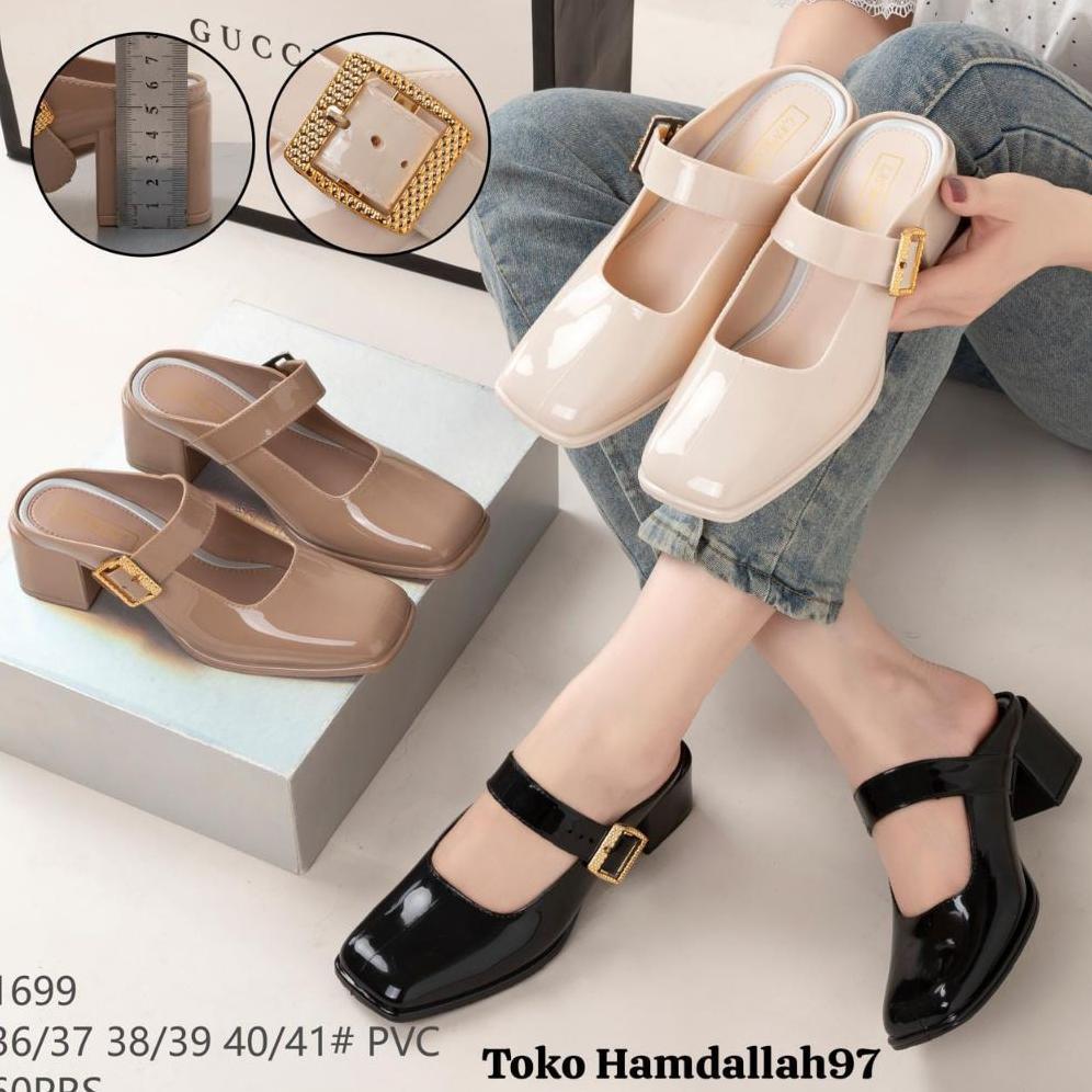 Murah Sepatu Sandal Wanita Terbaru Hak Tinggi 5 Cm/ Sepatu Sendal Perempuan 1699 Lancome 36-41 New T