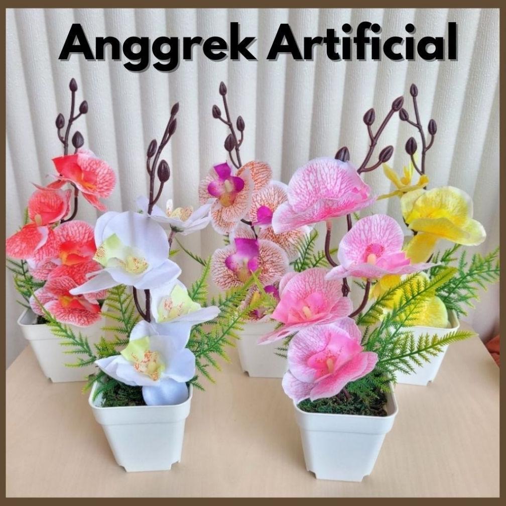 Terbaru Bunga Plastik Anggrek Bulan Mini Artificial