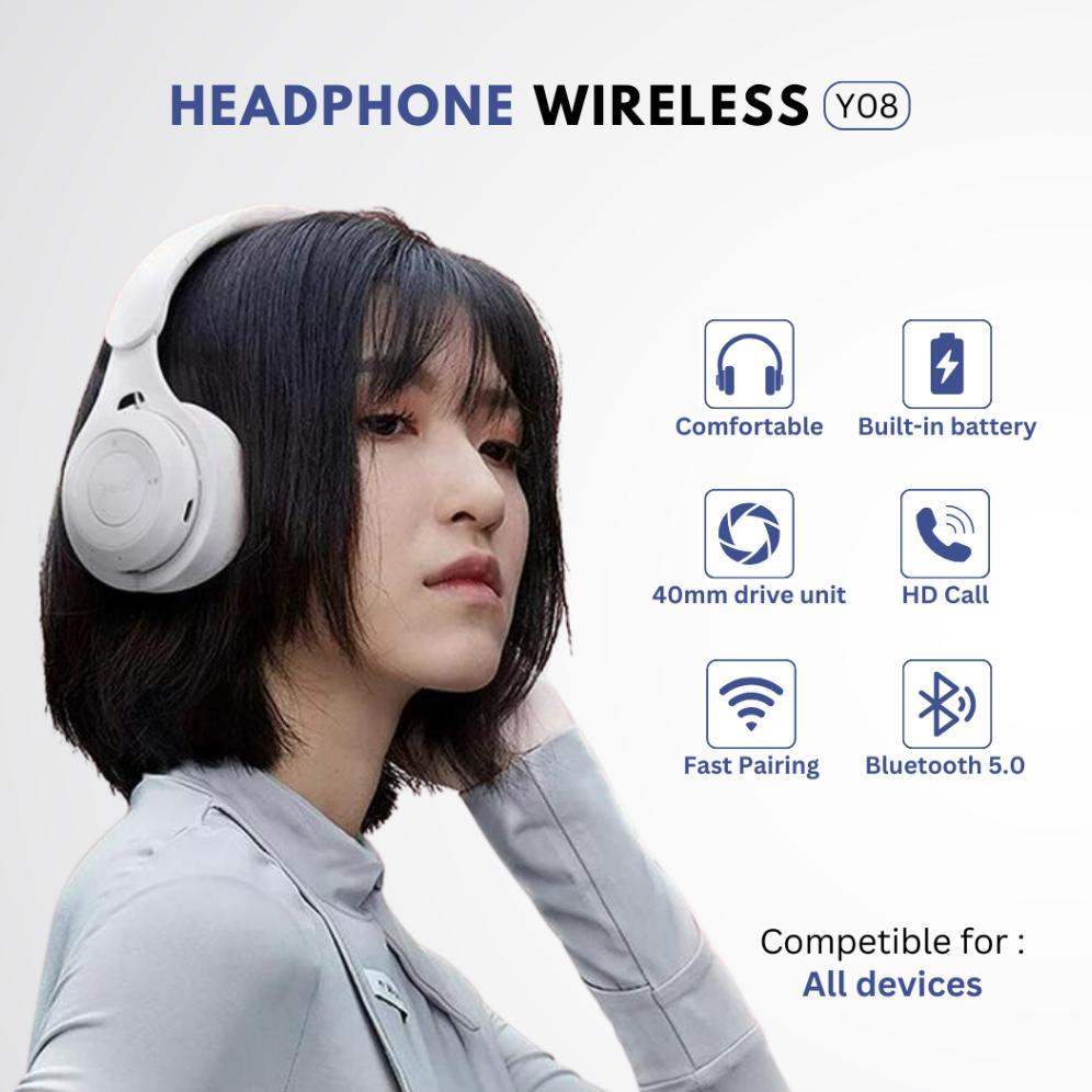 exclusive headphone wireless y08 macaron bluetooth headphone