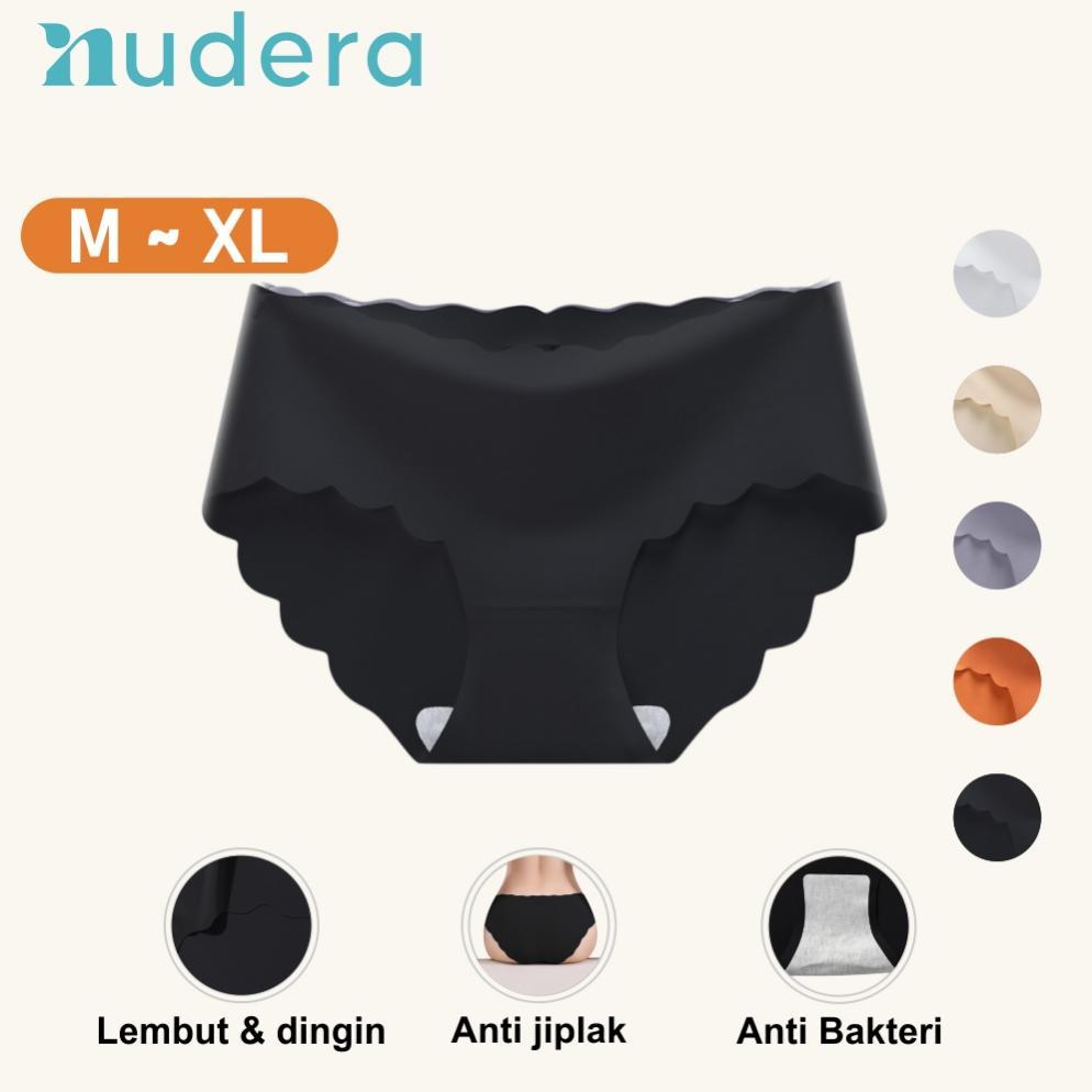 KUALITAS SUPER NUDERA Celana Dalam Wanita Seamless Hitam Premium Elastis | Lembut, Tidak Berbekas, N