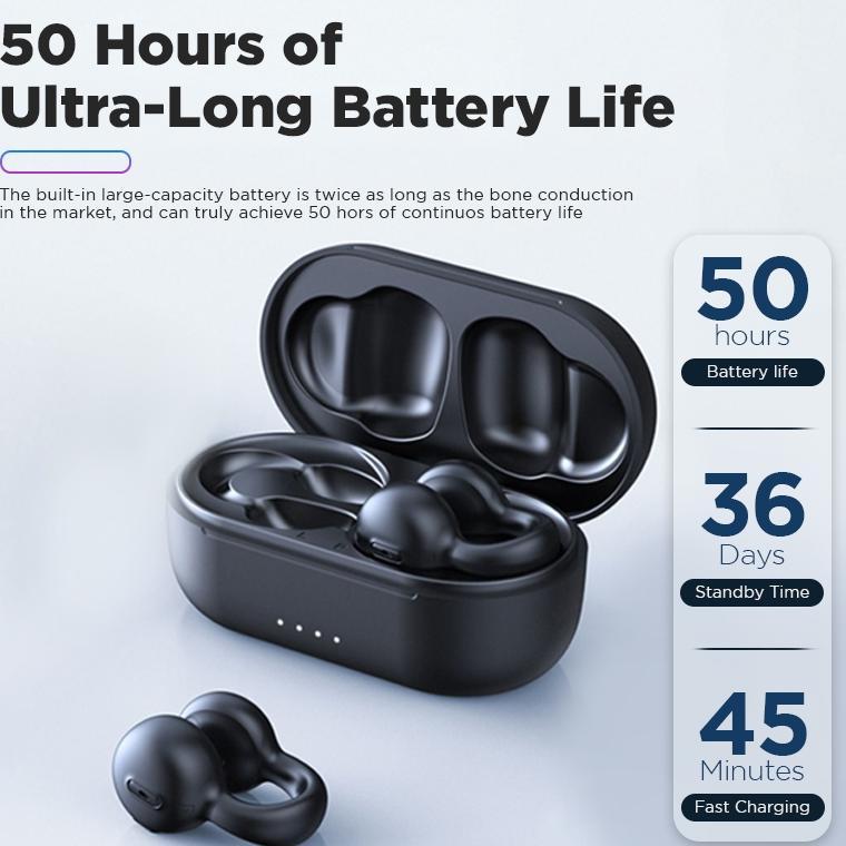 Terlaris Kinglucky I20 Tws Open Ear Clip Bluetooth Bone Conduction Waterproof  Tws Jepit Earphone He