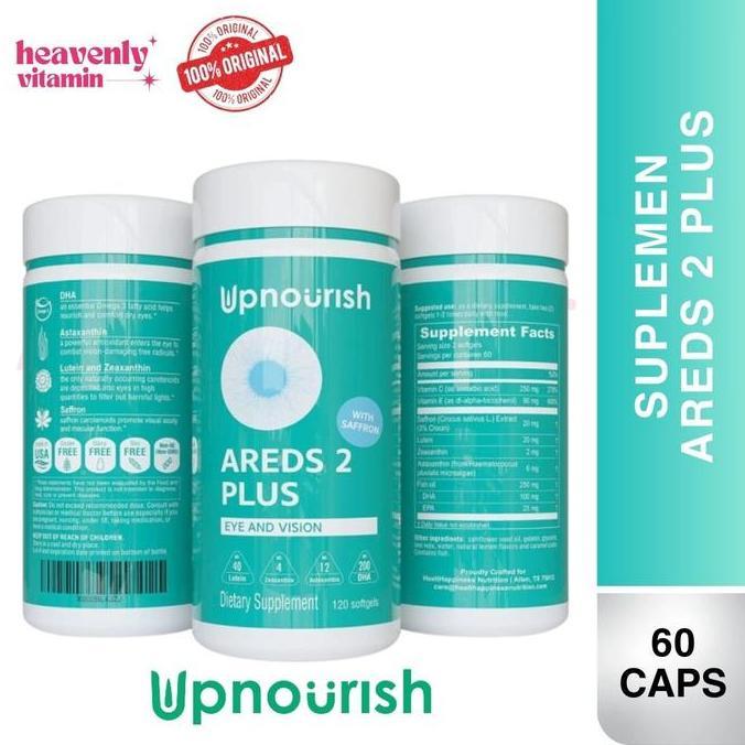 (READY STOCK) Upnourish Areds 2 Plus For Eye 120 Softgels Lutein Zeaxanthin Saffron