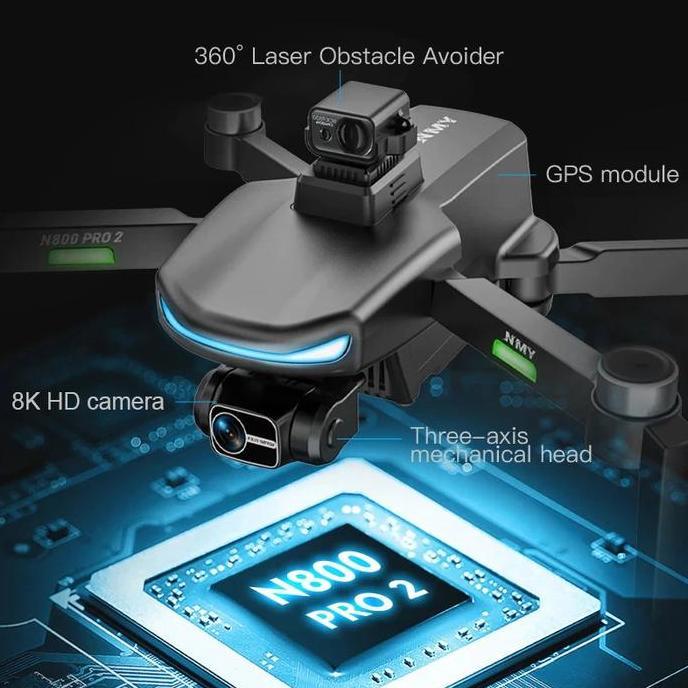 Drone LYZRC N800 PRO 2 4K Ultra HD GPS Auto Return 3Axis Anti Shake Gimbal 360 Laser Avoidance Alt D