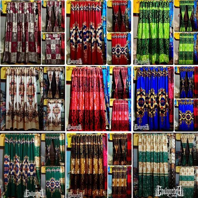 Gorden tali perekat pintu dan jendela motif jendela minimalis Kain Katun Curtain