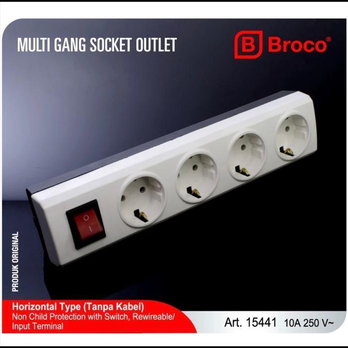 Broco Stop Kontak + Saklar 4 Lubang Broco