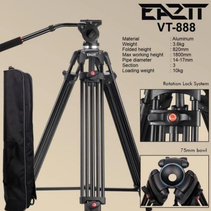 PROMO Tripod Kamera video shooting/Tripod kameramen EA2TT VT-888