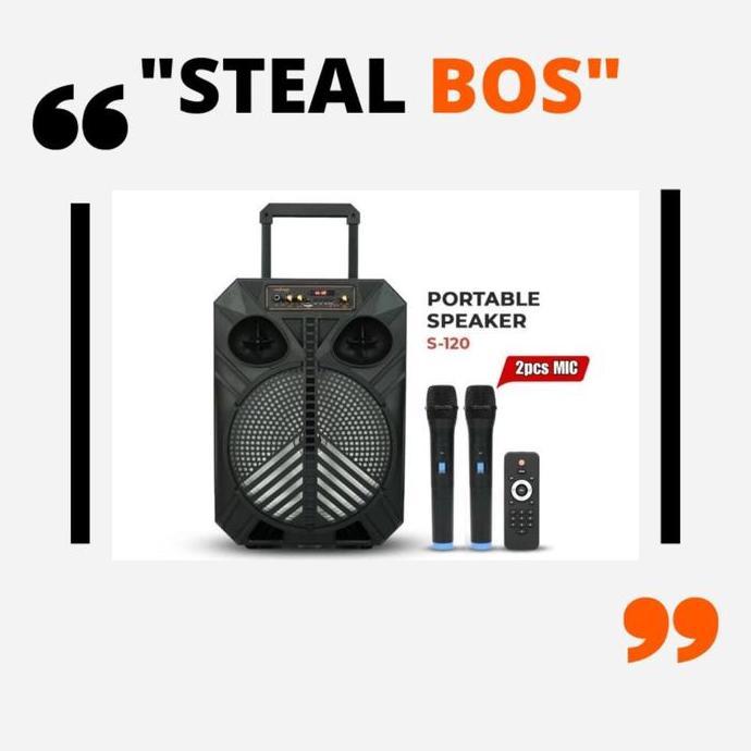 Speaker advance bluetooth S 120 Music Karoke 12 inch bluetooth free 2 mic speaker meeting advance s 