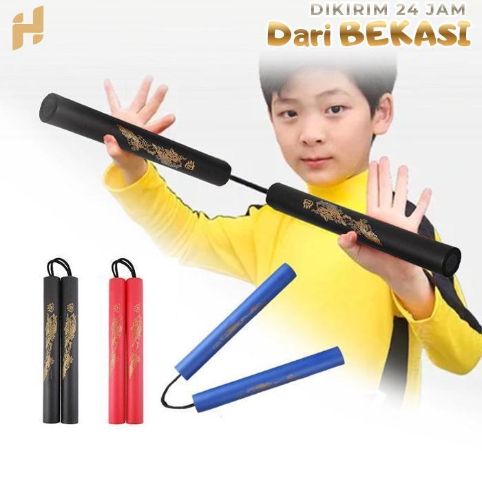 Dauble Nunchaku Busa Untuk Latihan Dengan Tali Paracord Nunchaku Foam