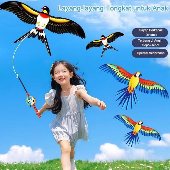 Layangan Karakter Satu Set /Mainan layang-layang pancing/Mainan layang-layang untuk anak-anak dengan