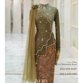 Free Ongkir Sewa Kebaya Ivory Hijau Olive | Sewa Kebaya Lamaran | Sewa Kebaya Wisuda