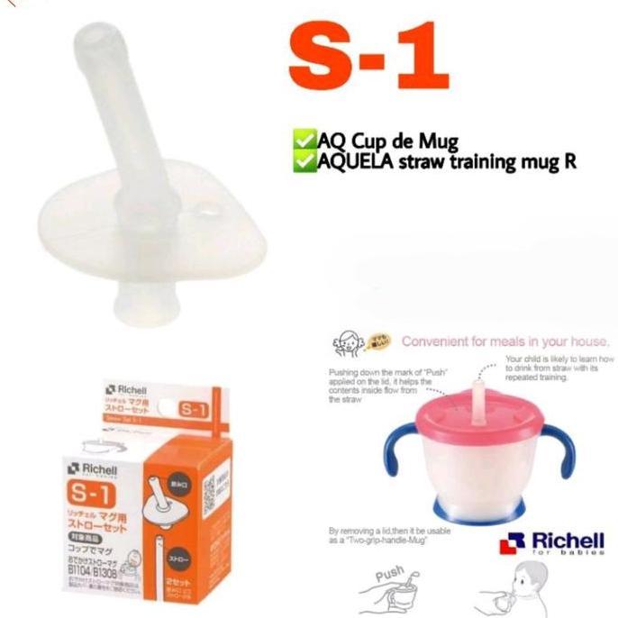 ECER Per Pcs Refill Straw Richell Aqulea S1 sedotan pengganti richell