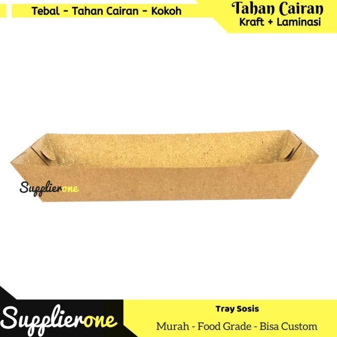 Mblg - Paper Tray Sosis Isi 100/ Dus Sosis / Dus Hotdog / Paper Tray Sosis Bakar
