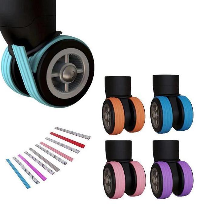 HATSUD 4pcs/Set Cover Pelindung Roda Koper Single Sarung Roda Koper
