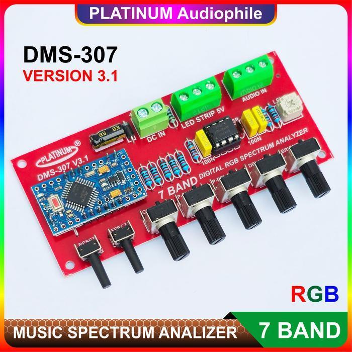 SPECTRUM ANALYZER MODUL DMS-307 V3 7 BAND MUSIC ANALYZER ORIGINAL DAN TERPERCAYA