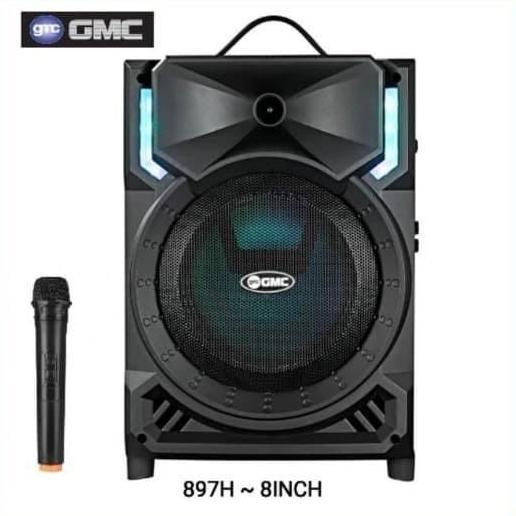 SPEAKER WIRELESS 8'5 INCH GMC 897H BONUS MIC WIRELESS KARAOKE ORINAL X-BASS//SPEAKER X-BASS GMC 897H