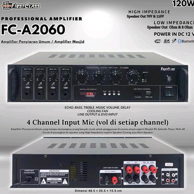 AMPLIFIER CORONG FIRSTCLASS / AMPLIFIER UNTUK MASJID FC A2060 / FC-A2060 / FCA 2060